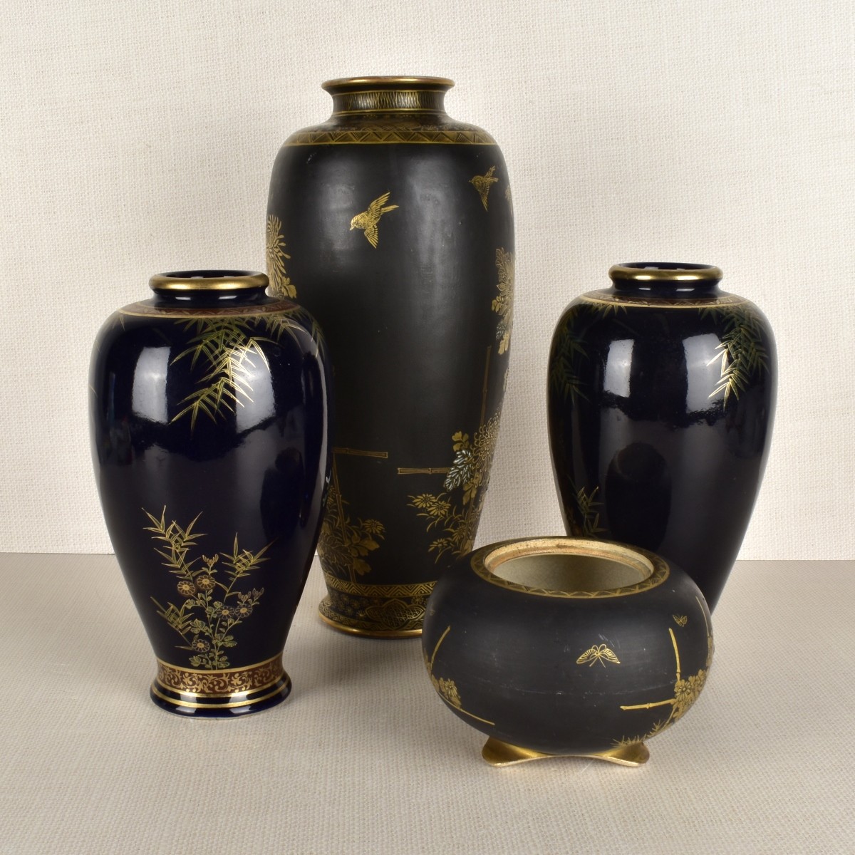 Collection of Four (4) Japanese Satsuma Vessels