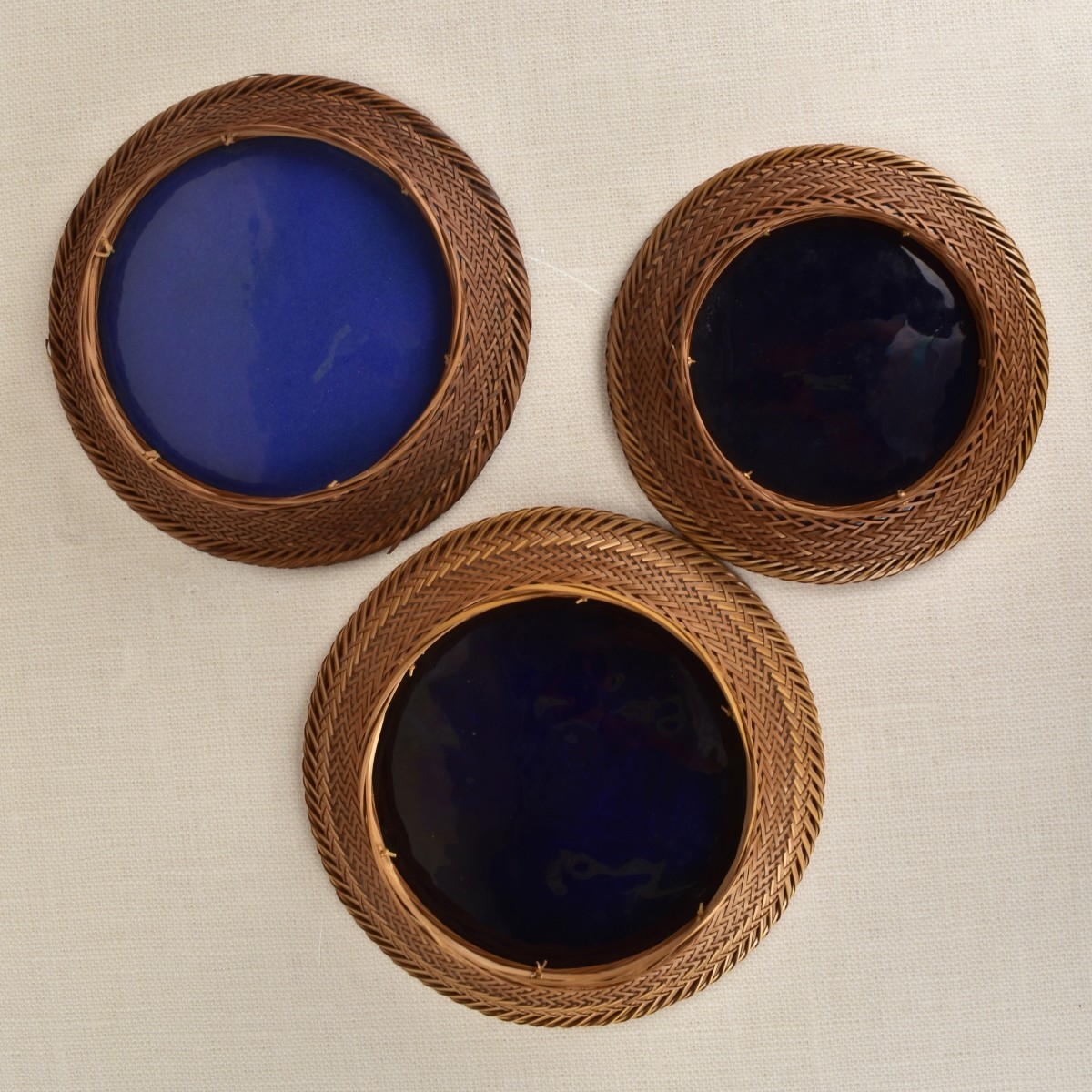 Three (3) Japanese Cloisonne Plates