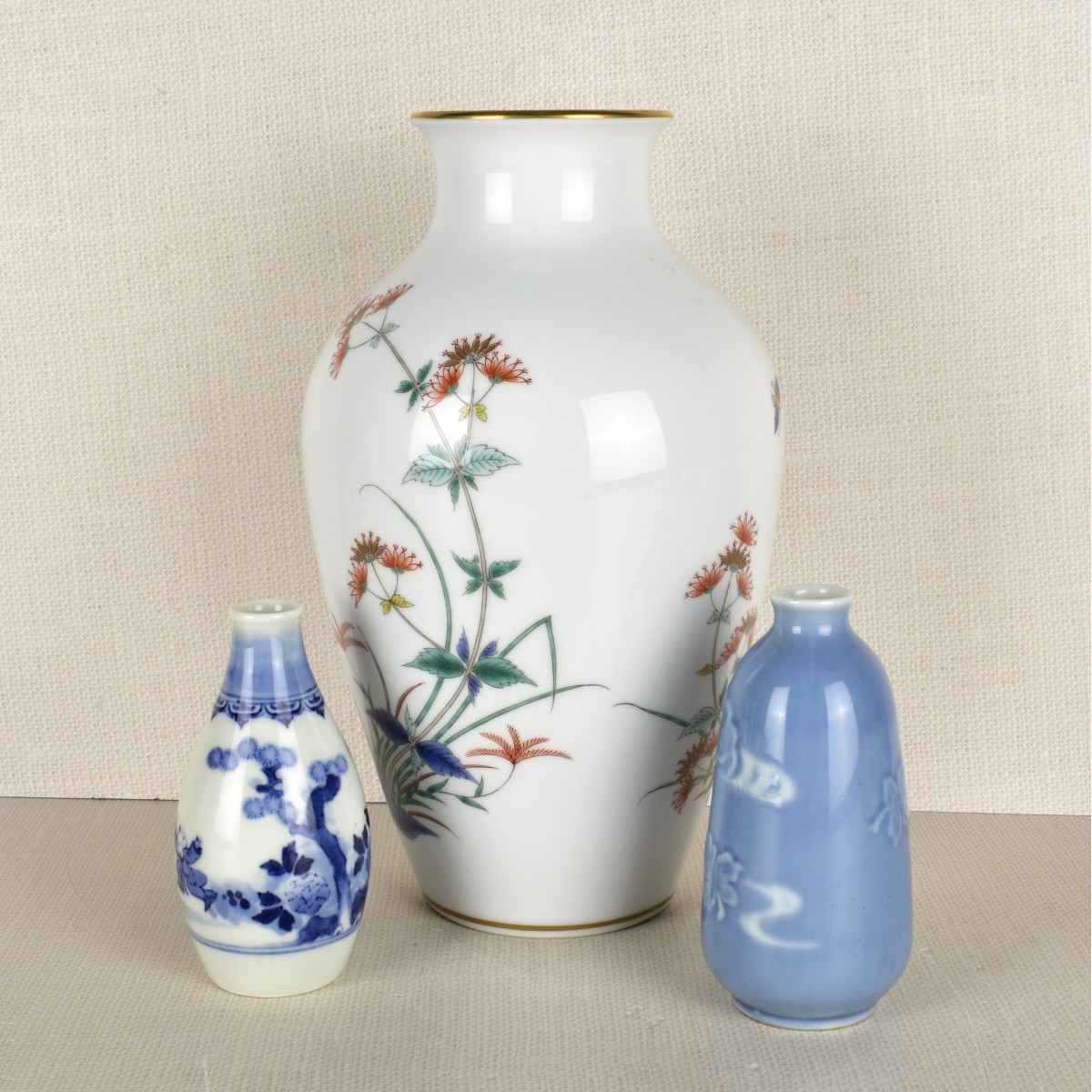 Three (3) Japanese Porcelain Vases