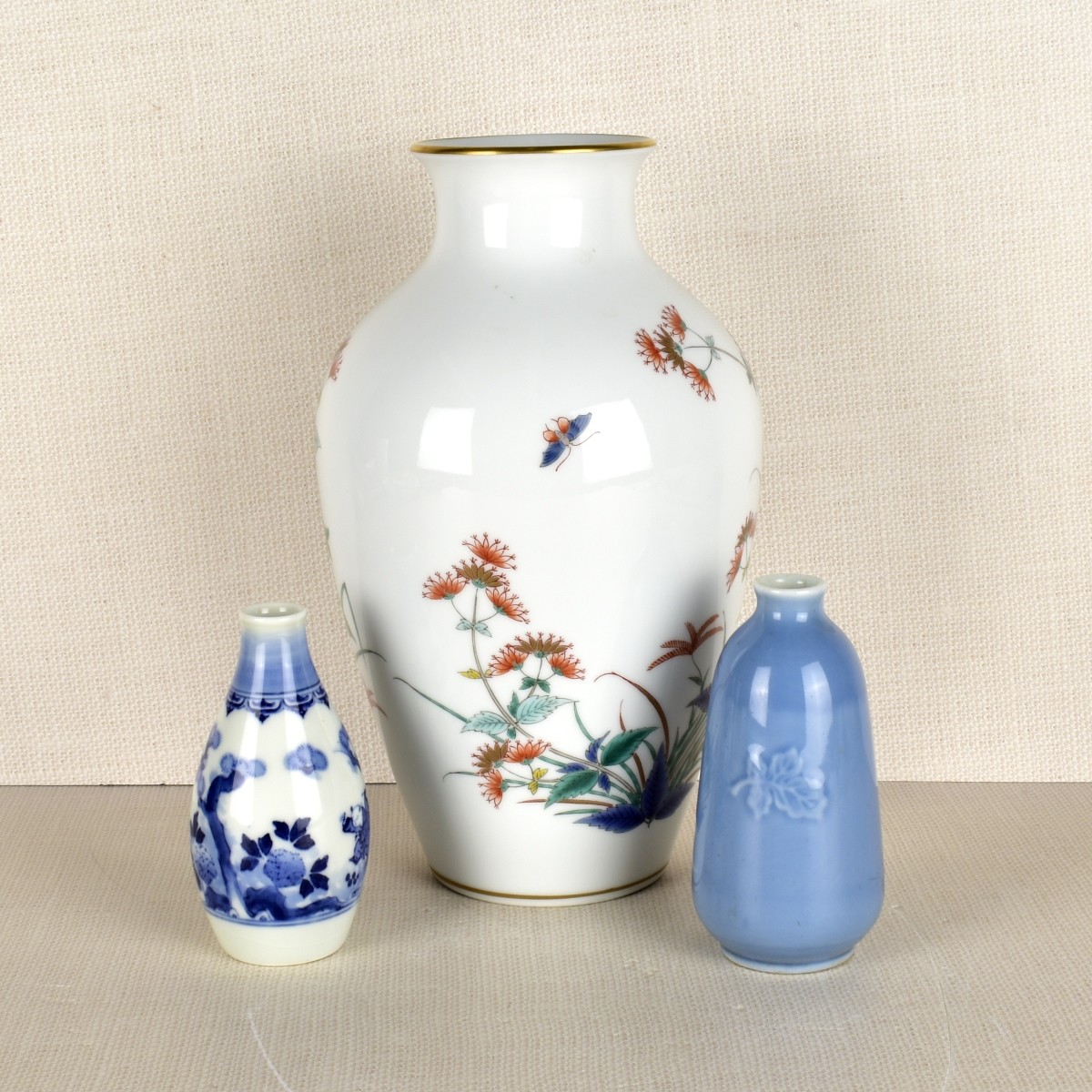 Three (3) Japanese Porcelain Vases