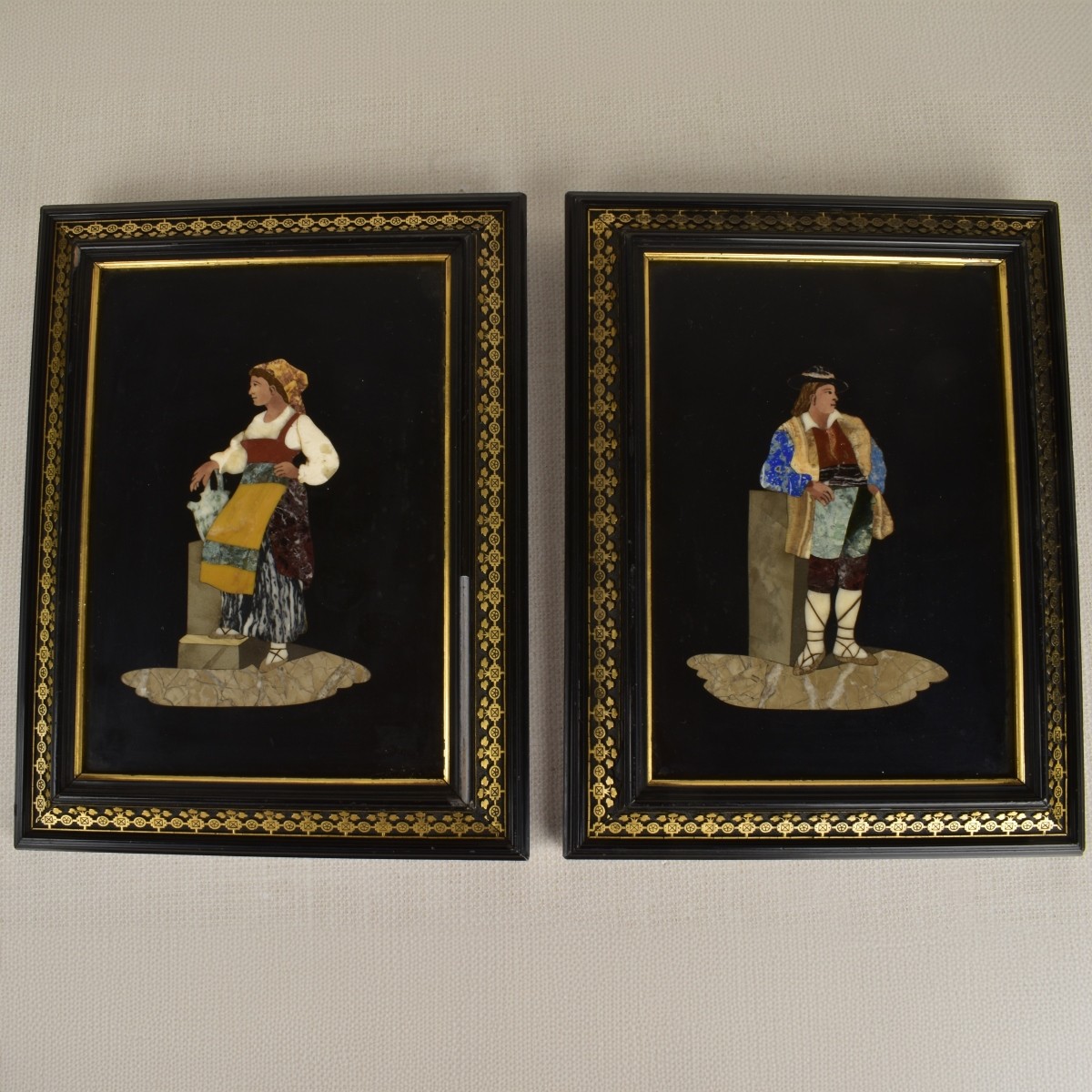 Pair of Italian Pietra Dura Plaques