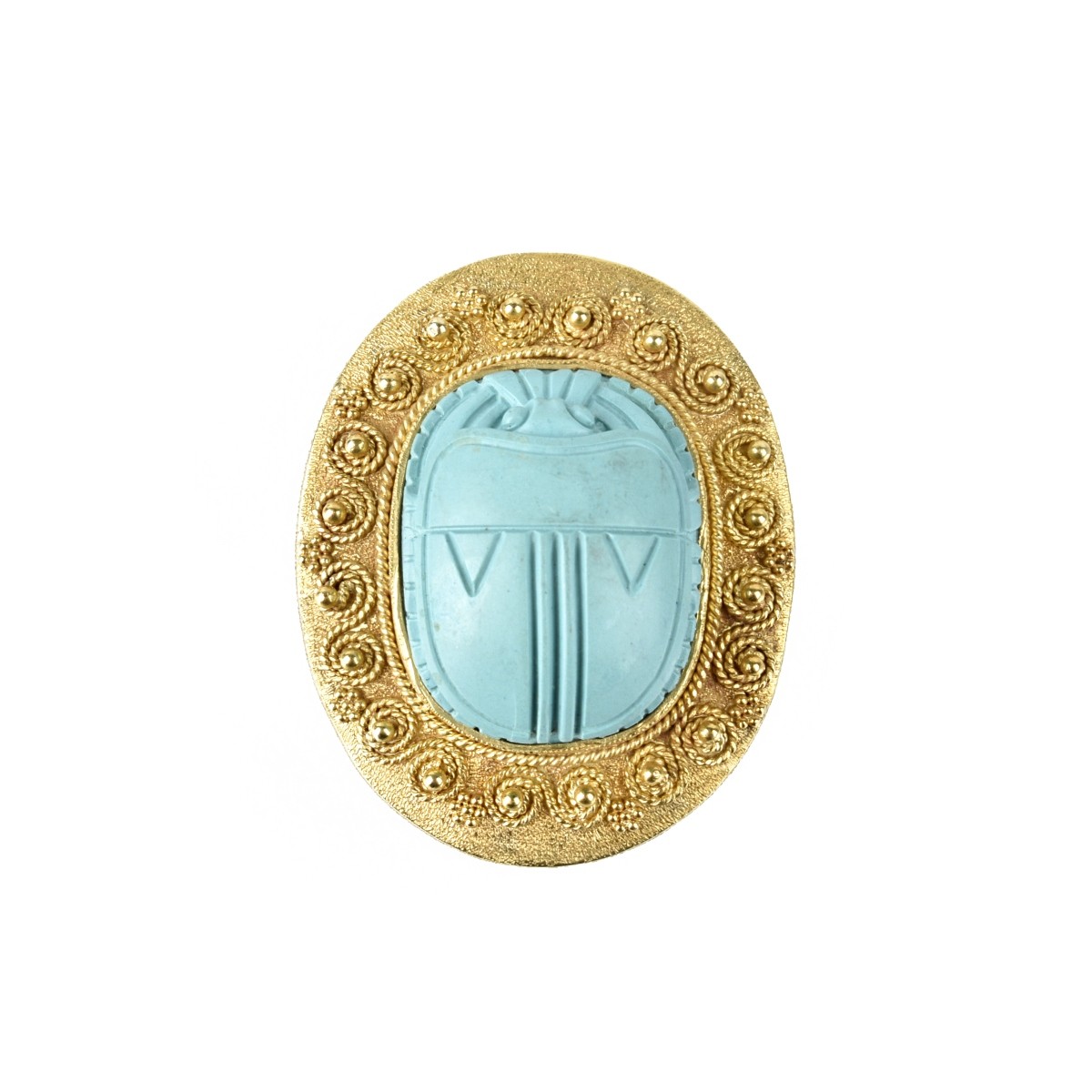Turquoise and 18K Pendant / Brooch
