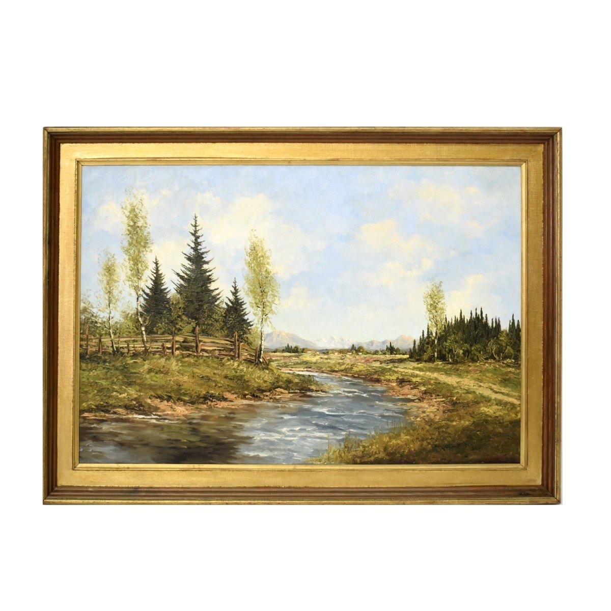 Framed Oil on Canvas of a Landscape Scene