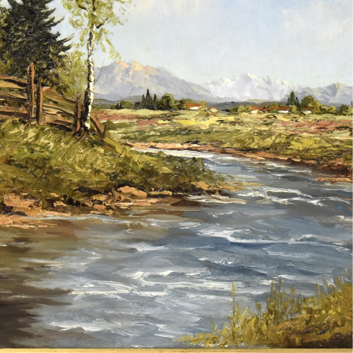 Framed Oil on Canvas of a Landscape Scene