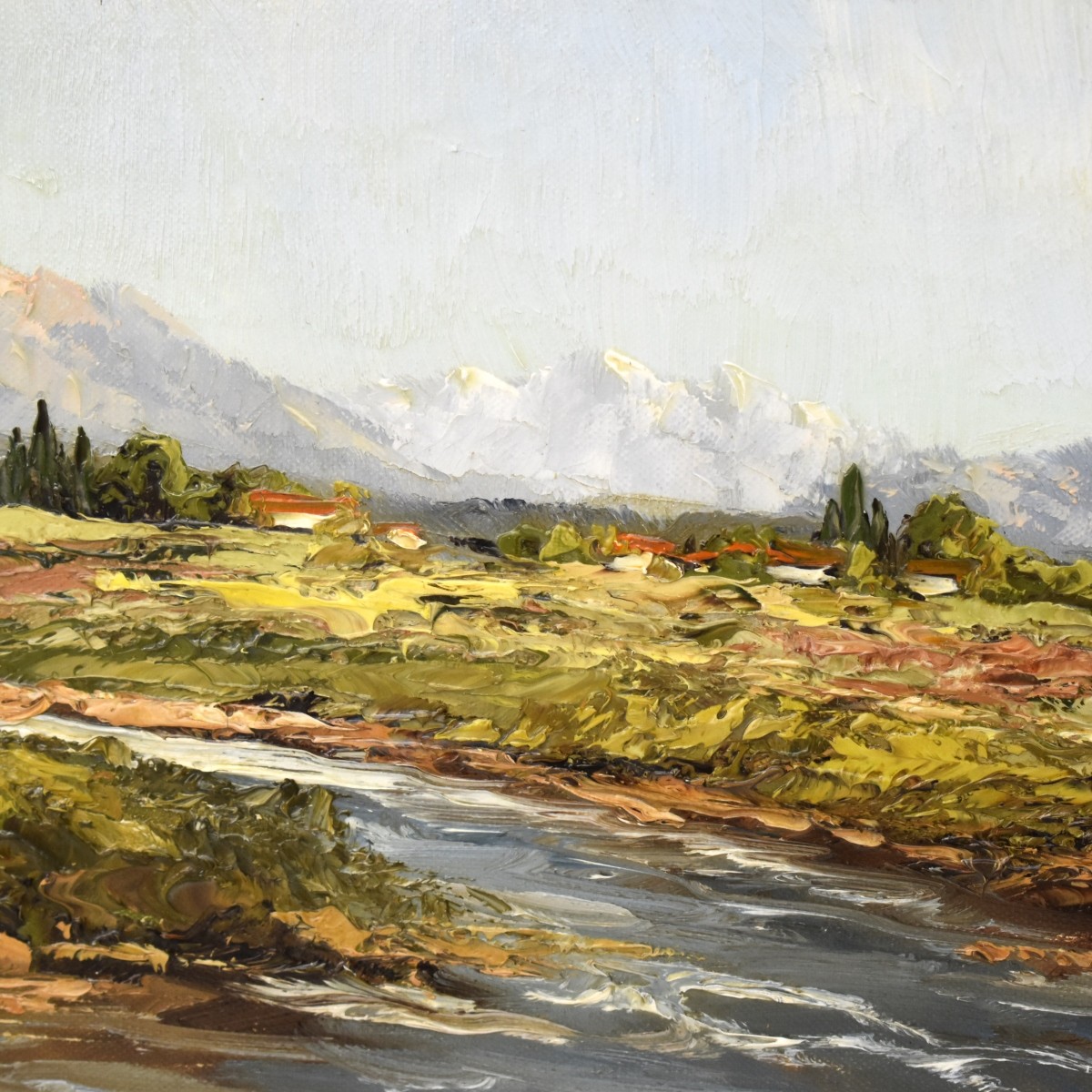 Framed Oil on Canvas of a Landscape Scene