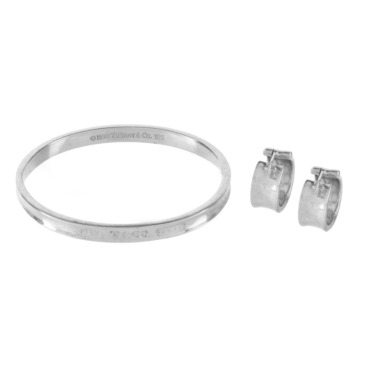 Tiffany Silver Bangle and Earrings
