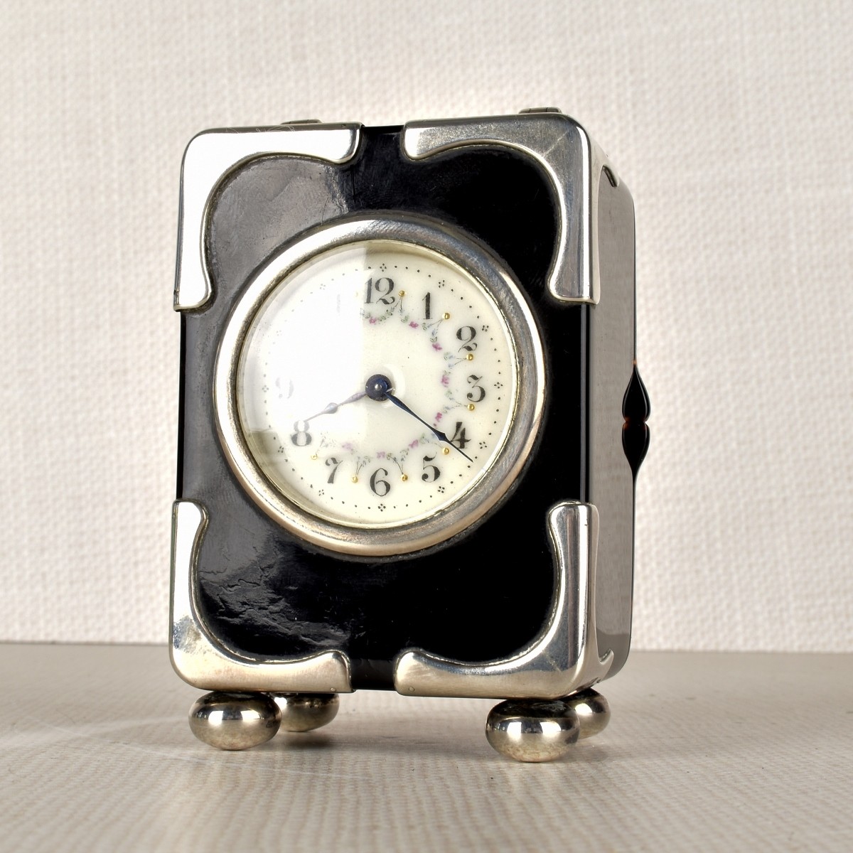 Miniature English Sterling Silver Carriage Clock