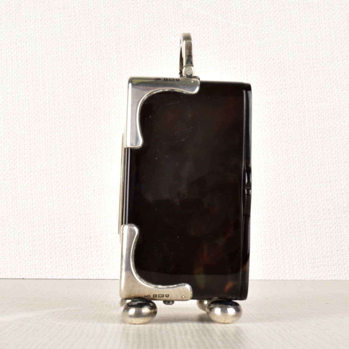 Miniature English Sterling Silver Carriage Clock