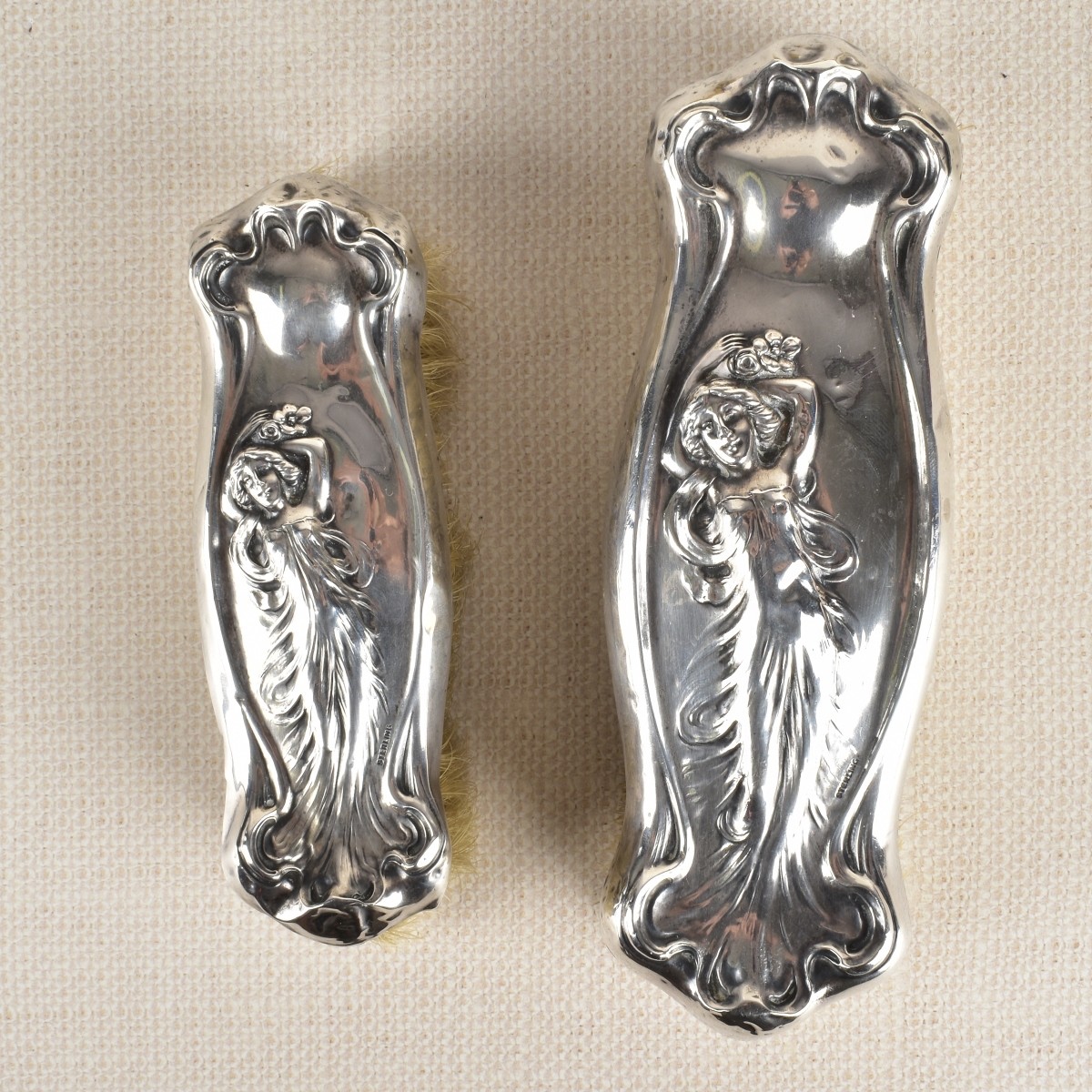 (7) Pieces English Sterling Silver Dresser Pieces