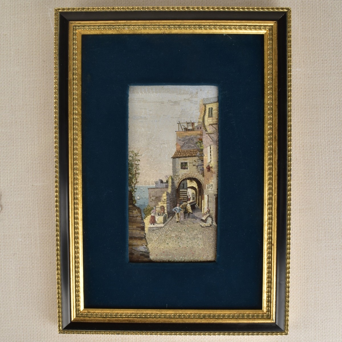 Antique Micro Mosaic Plaque