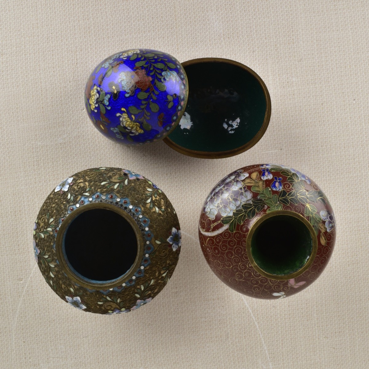 Three Asian Cloisonne Pieces