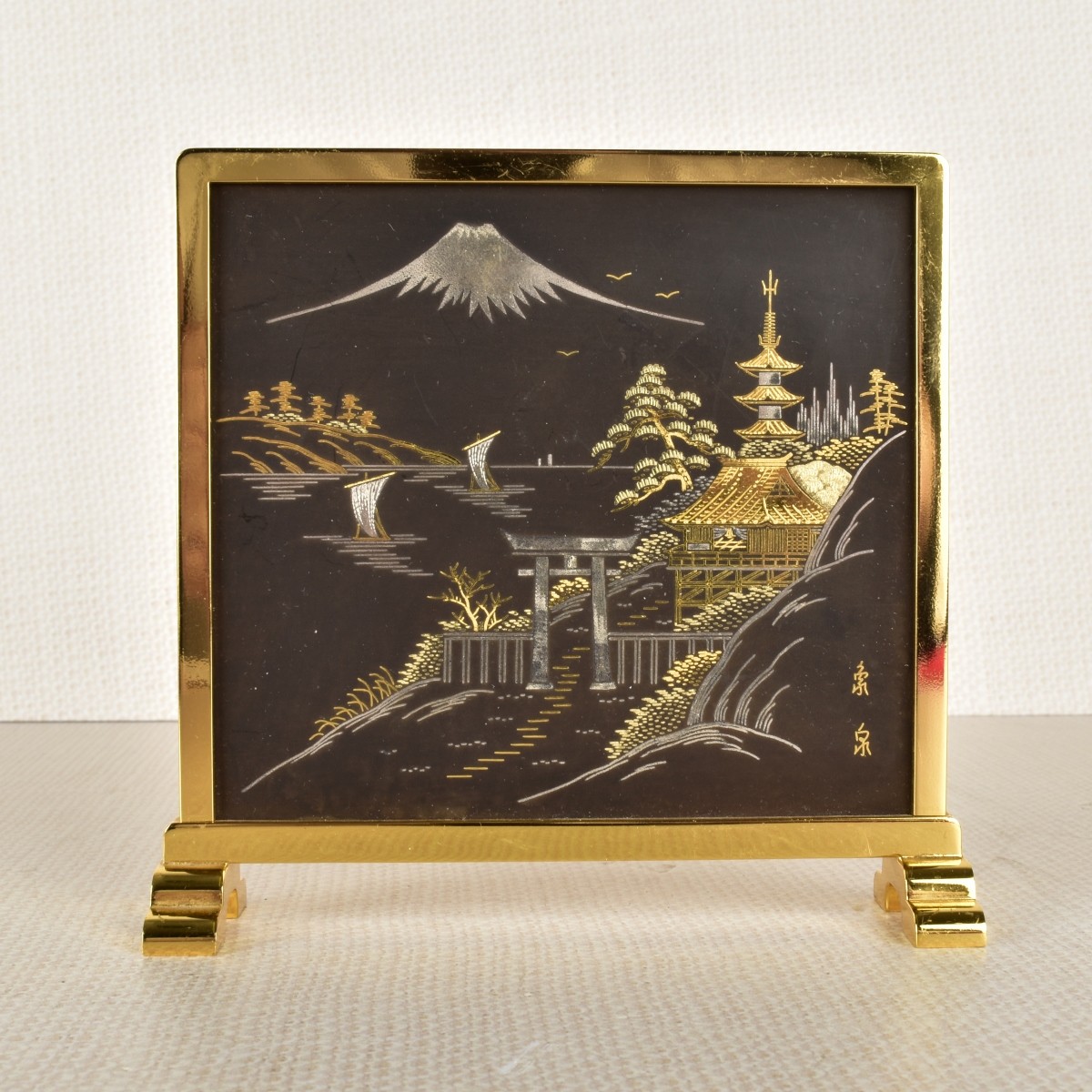 Four (4) Japanese Komai Damascene Items