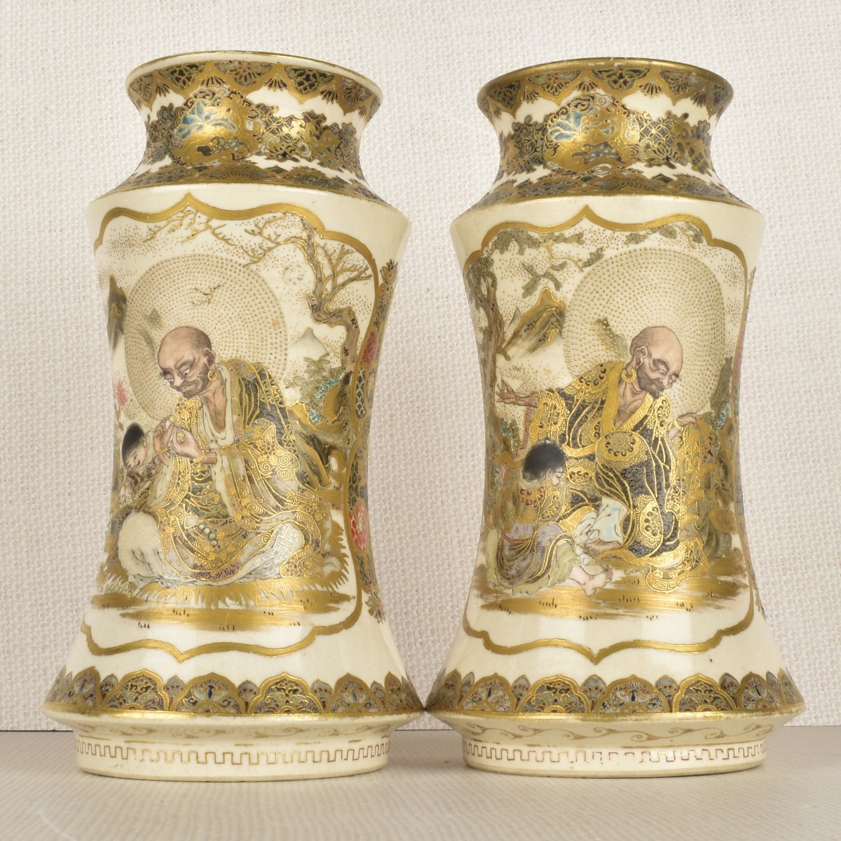 Pair of Japanese Satsuma Porcelain Vases