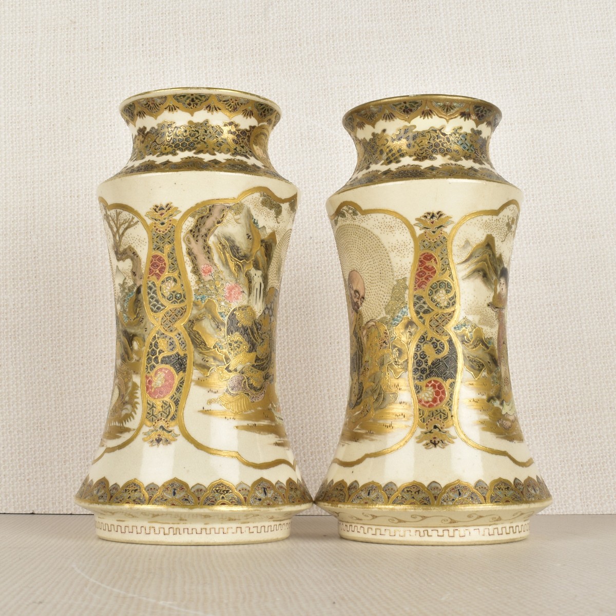 Pair of Japanese Satsuma Porcelain Vases