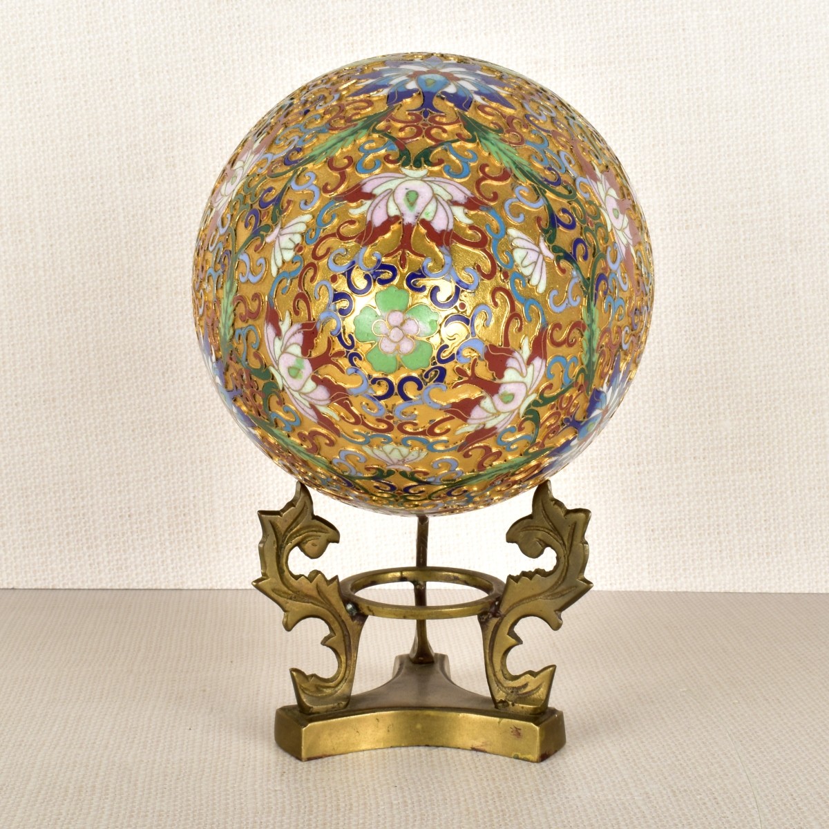 Vintage Chinese Cloisonne Egg Sculpture