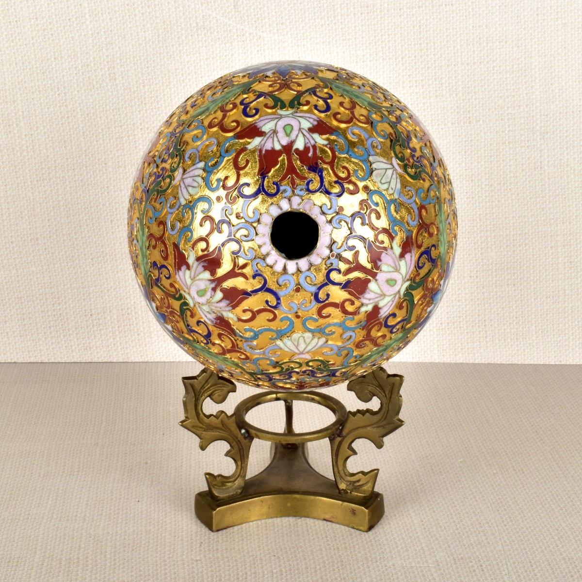 Vintage Chinese Cloisonne Egg Sculpture