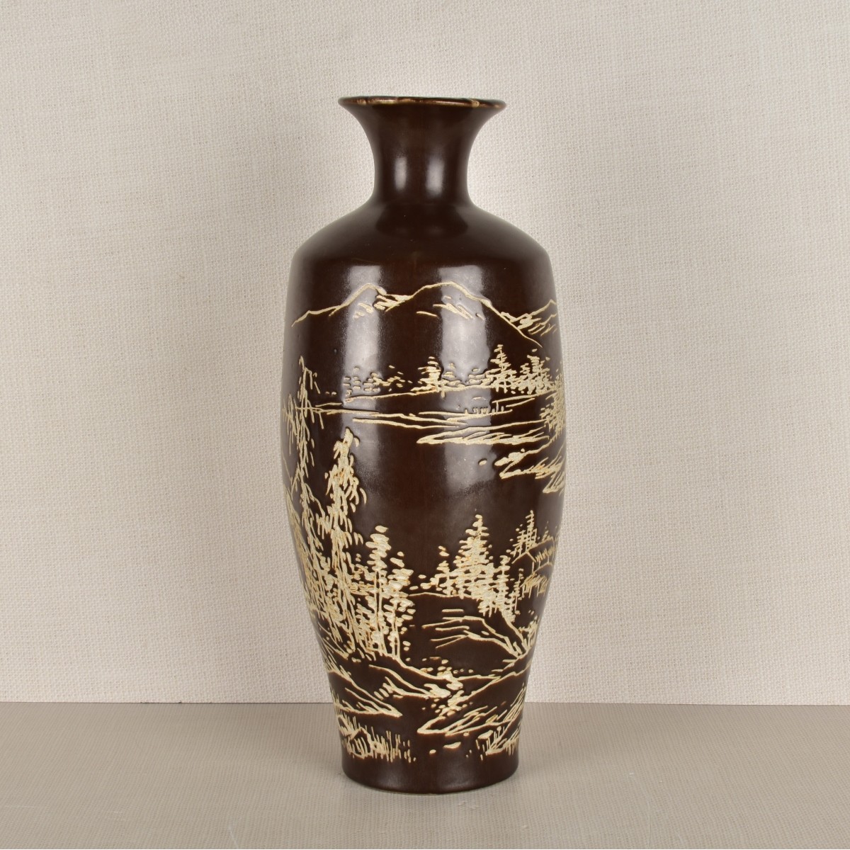 Japanese Incised Pottery Vase