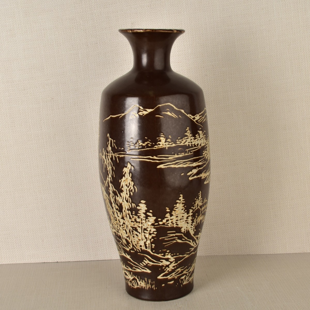 Japanese Incised Pottery Vase