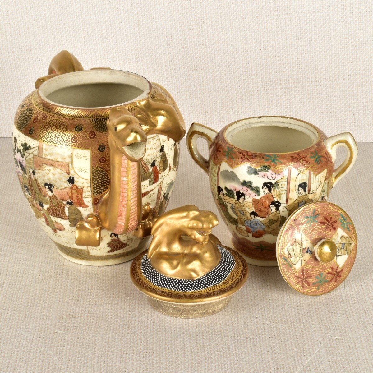 Two (2) Japanese Satsuma Vessels