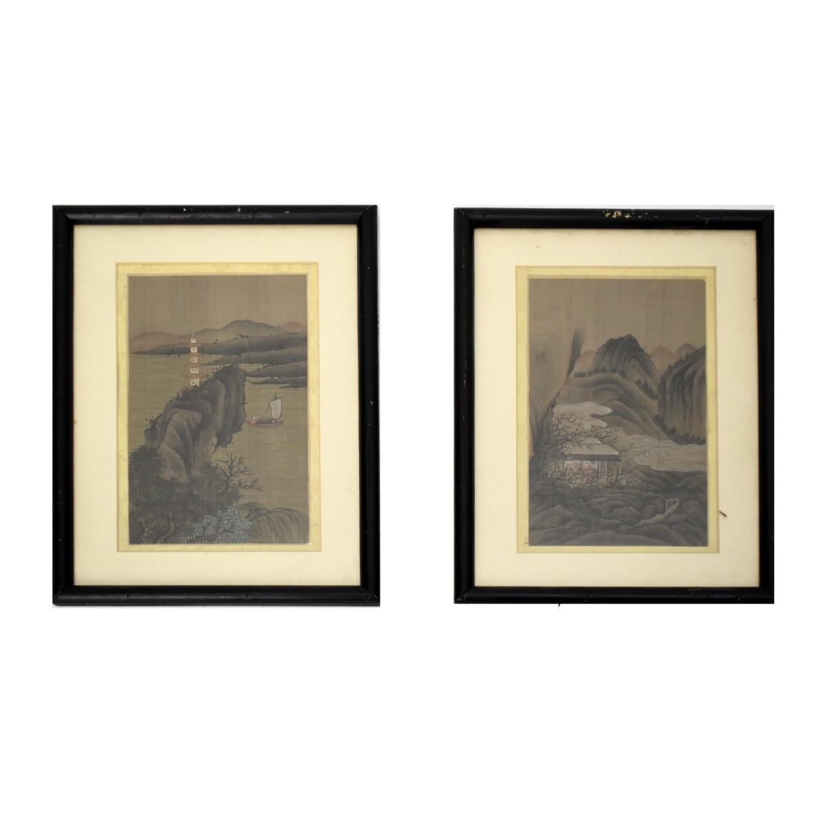 Japanese Framed Silk Embroideries