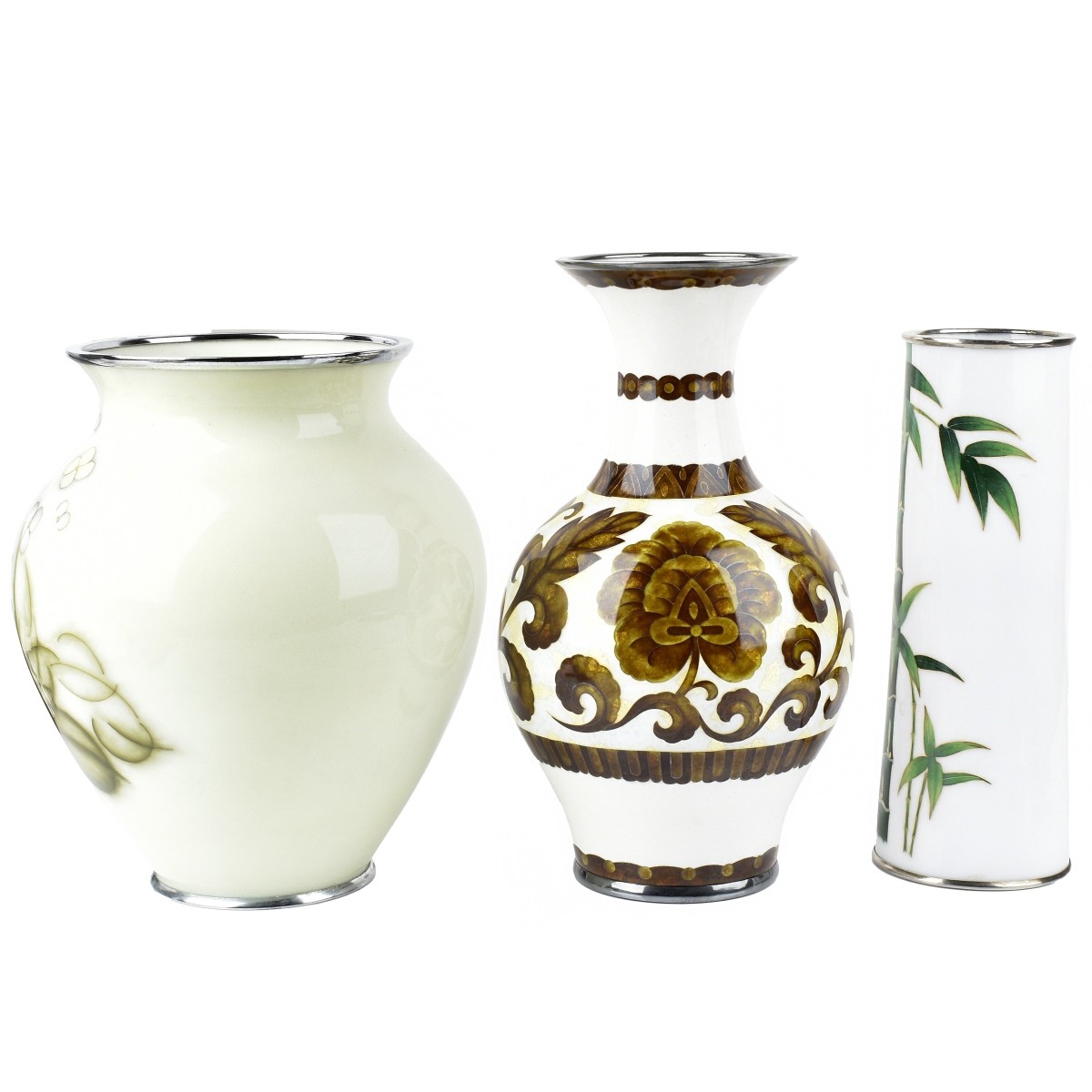 Three (3) Japanese Cloisonne Vases