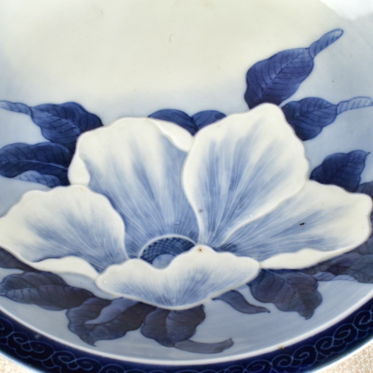 Two (2) Japanese Hirado Moriage Plates