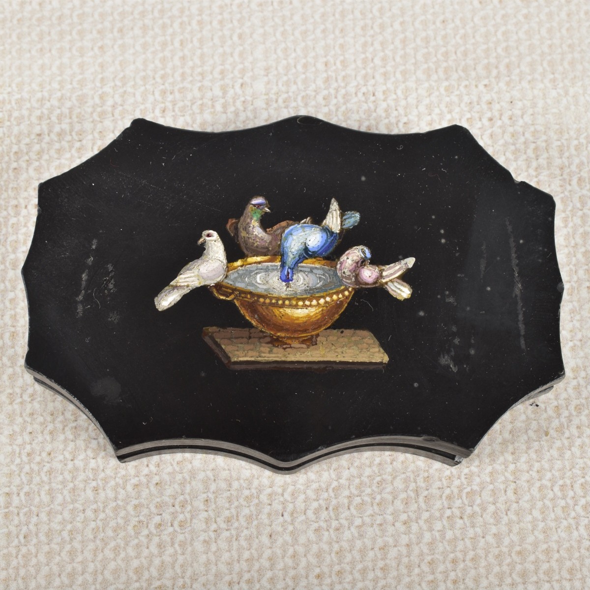 Micromosaic Doves of Pliny Paperweight
