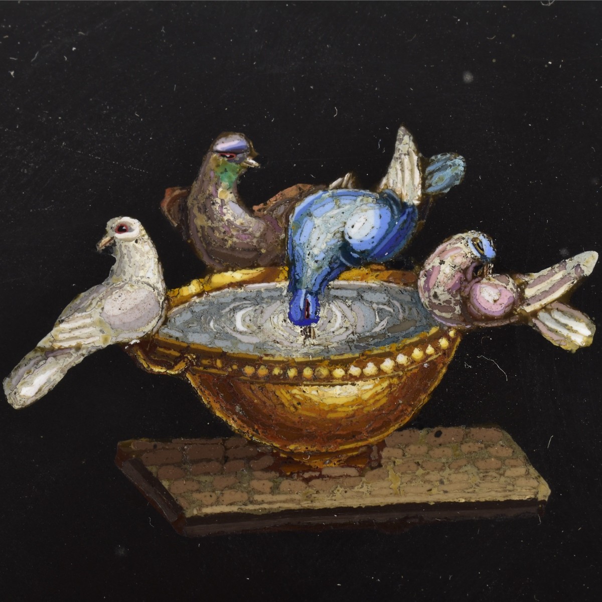 Micromosaic Doves of Pliny Paperweight