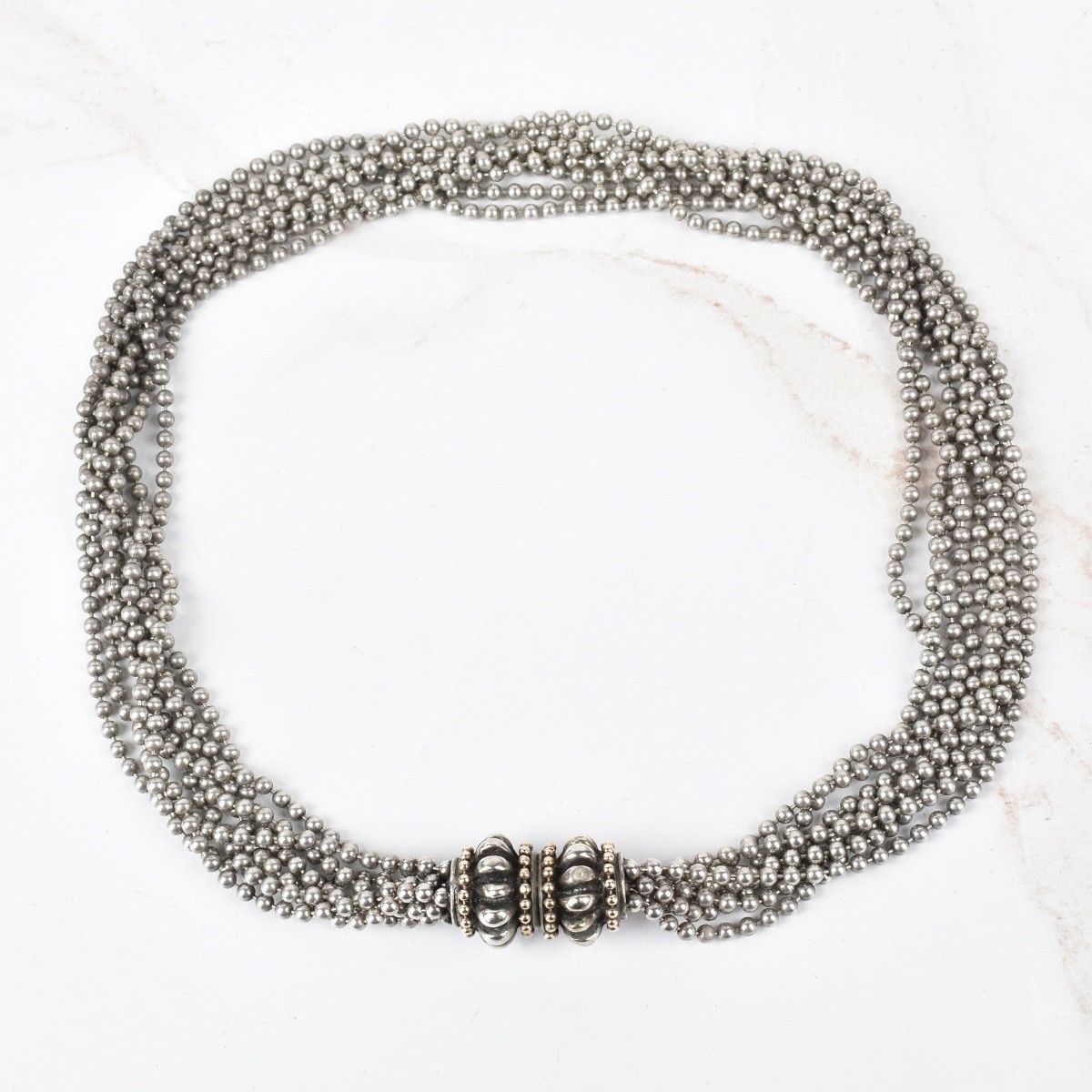Silver and 14K Necklace