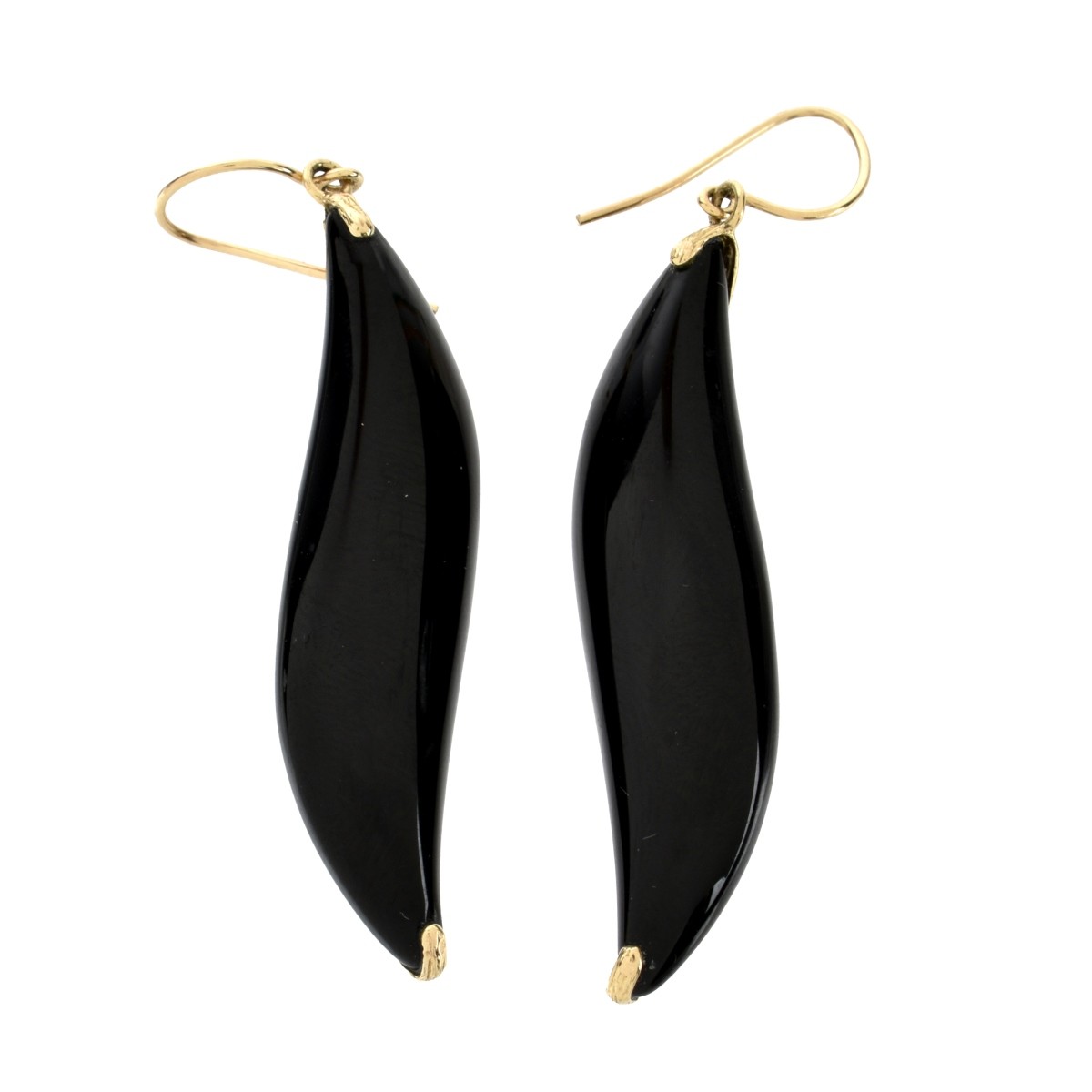 Onyx and 14K Earrings