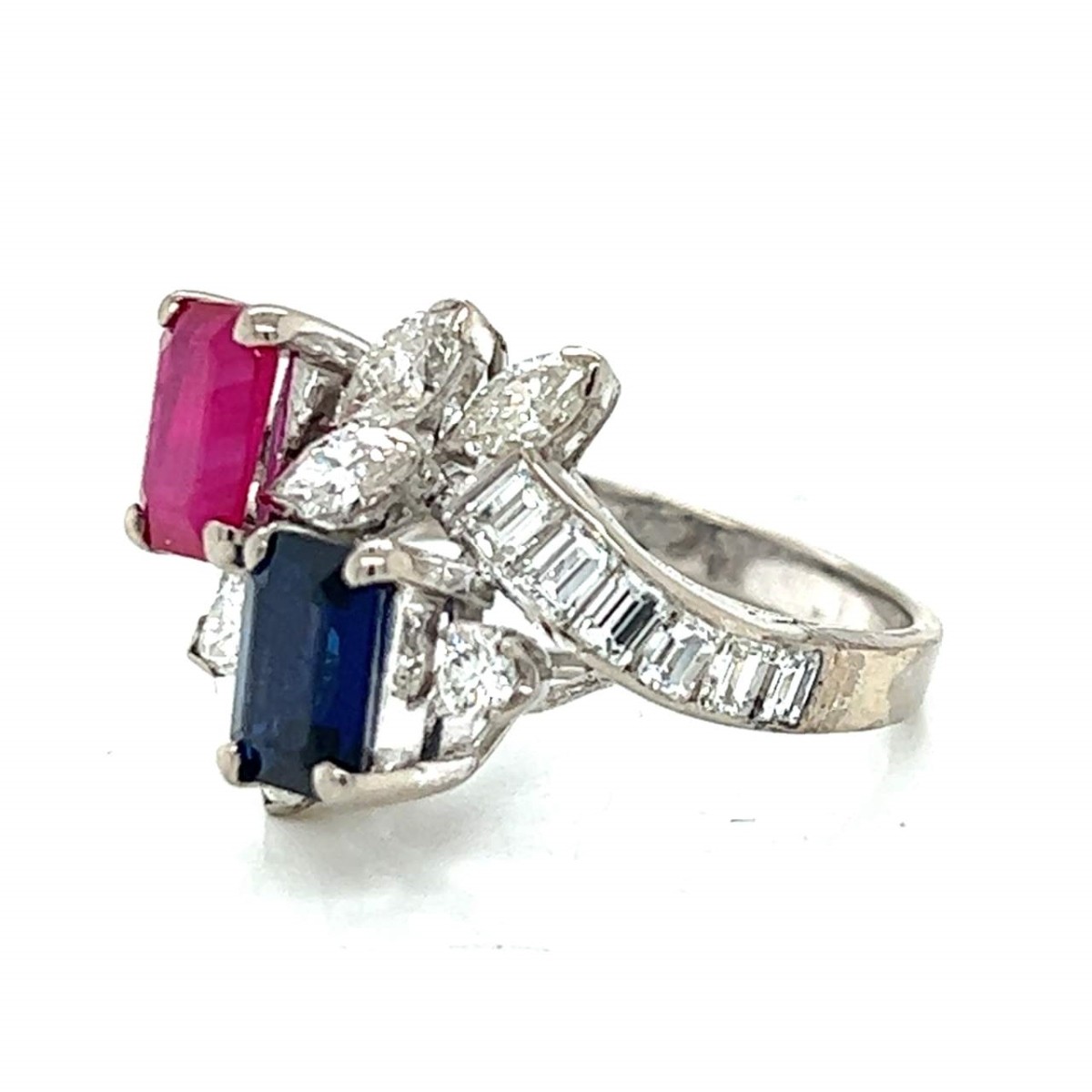 Diamond, Ruby, Sapphire and 14K Ring