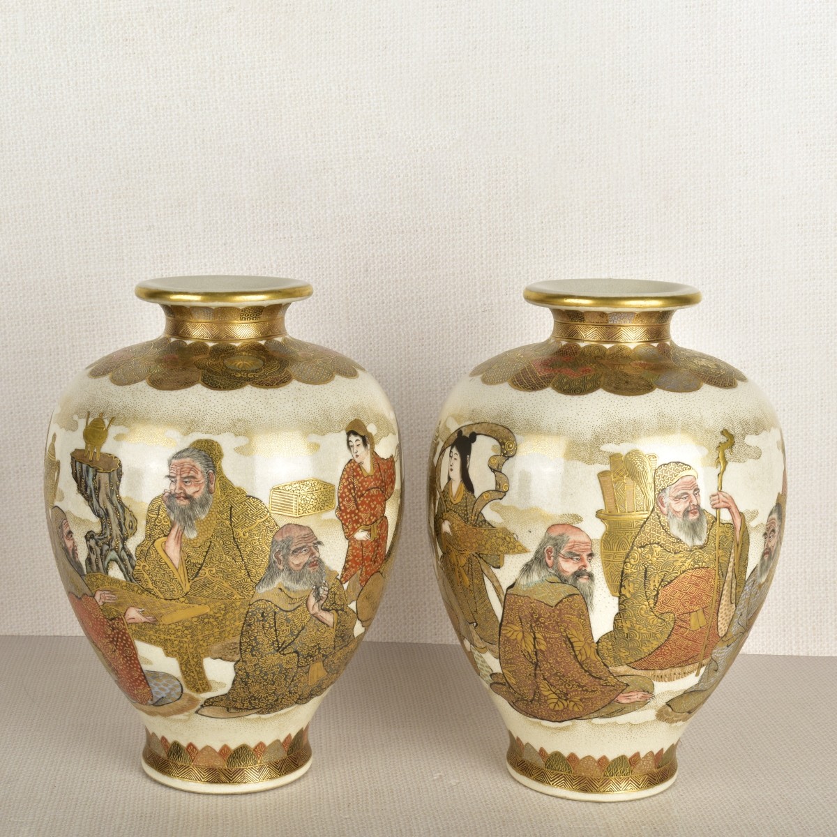 Pair of Satsuma Vases