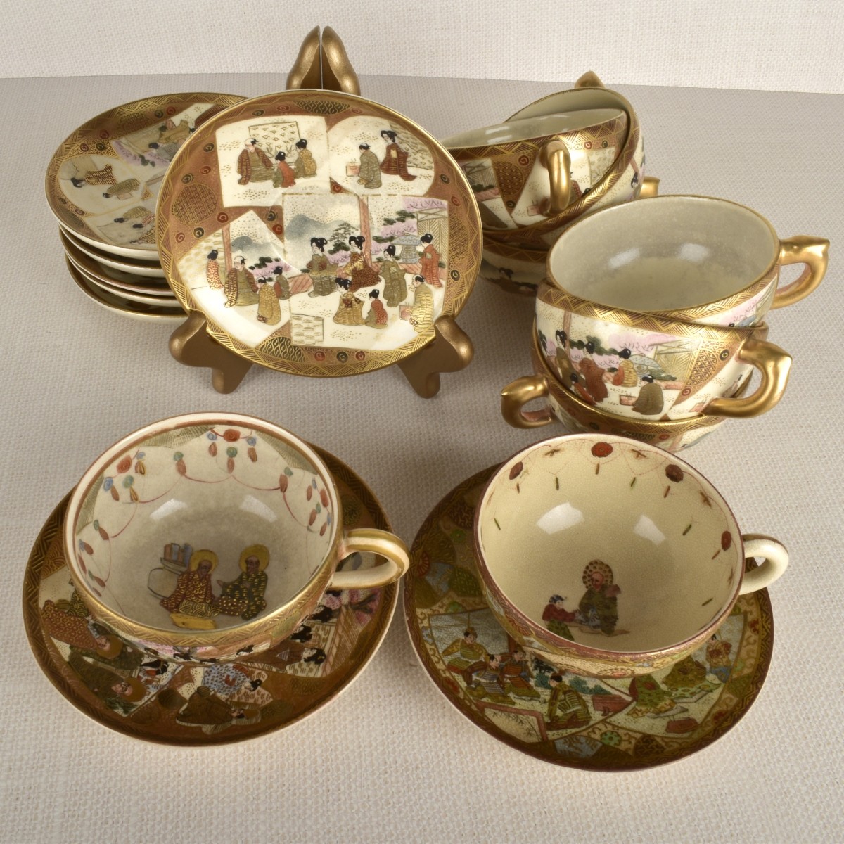 Japanese Satsuma Cups and Saucers