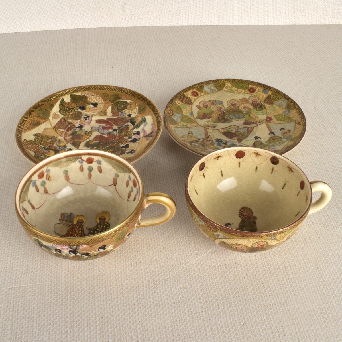 Japanese Satsuma Cups and Saucers