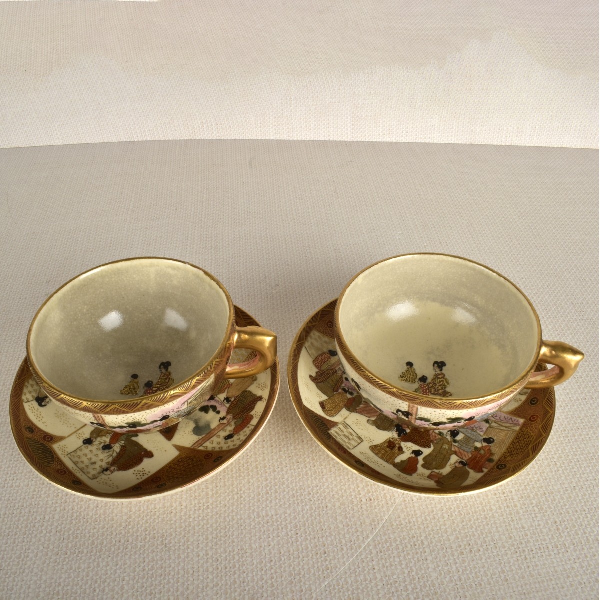 Japanese Satsuma Cups and Saucers