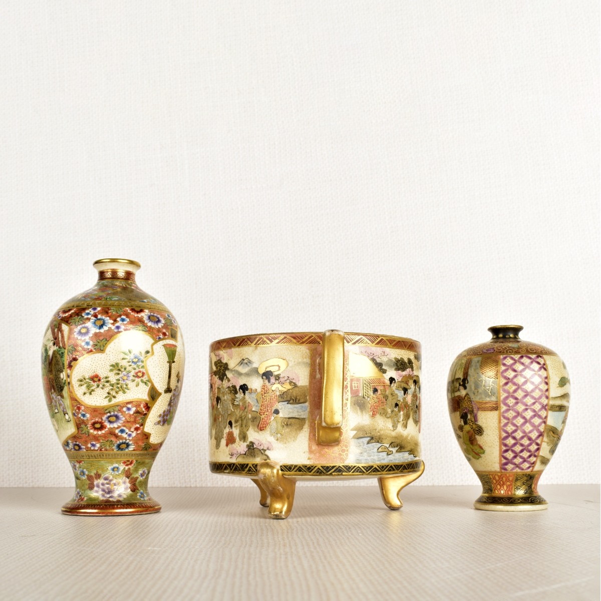Satsuma Vases and Jar