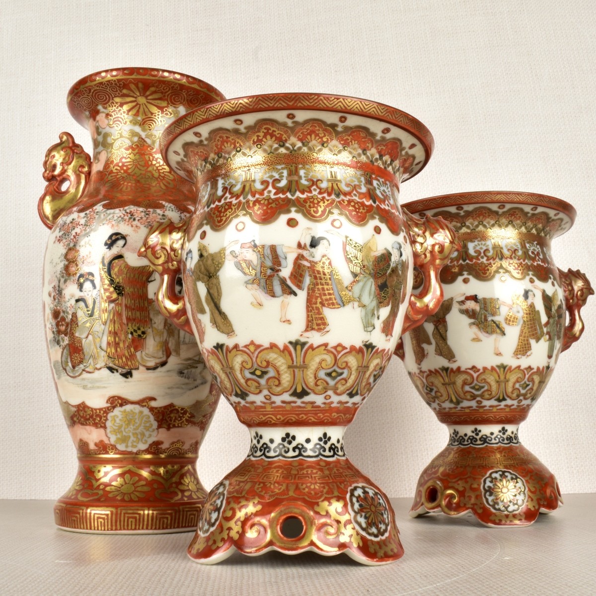 Japanese Kutani Satsuma Vases