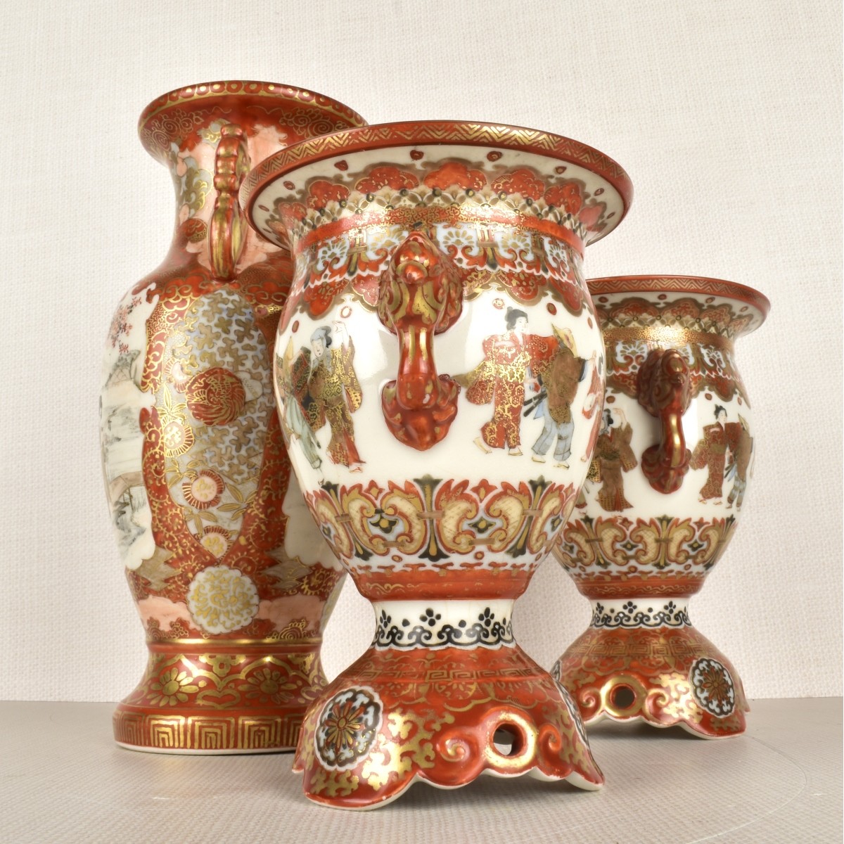 Japanese Kutani Satsuma Vases