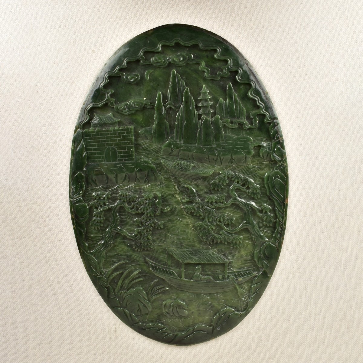 Japanese Green Jade Plaque