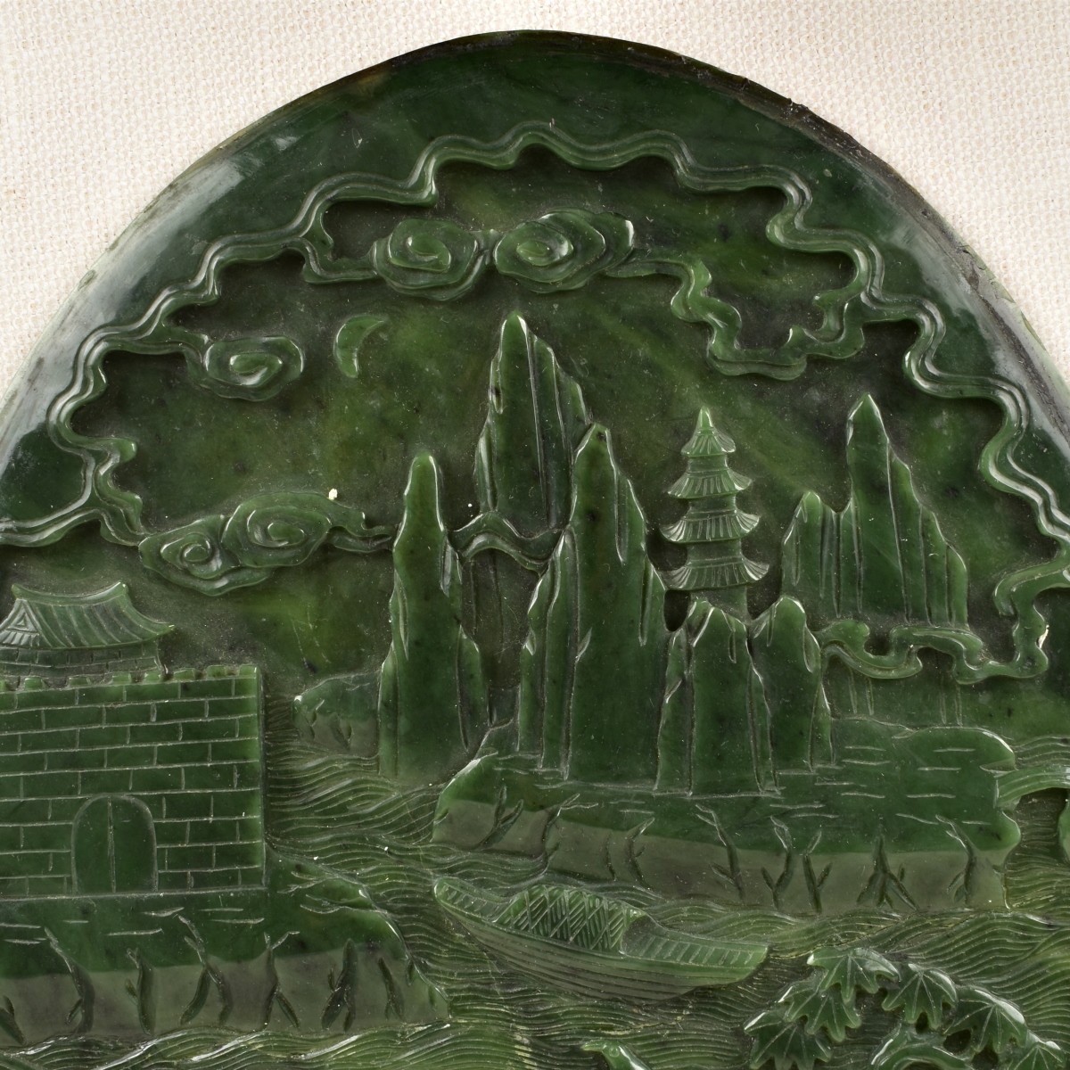 Japanese Green Jade Plaque