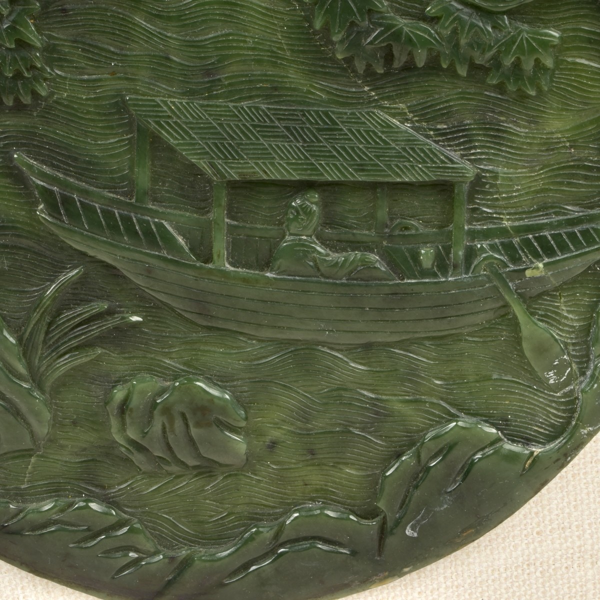 Japanese Green Jade Plaque