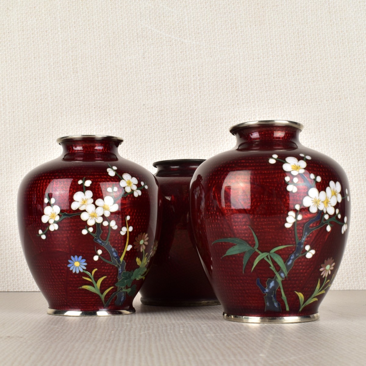 Three (3) Japanese Akasuke Vases