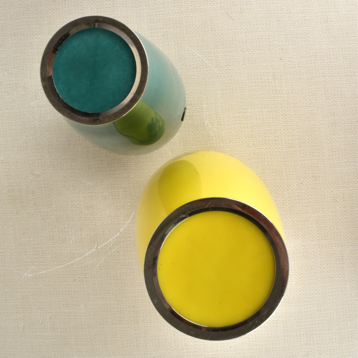 Two (2) Japanese Wireless Cloisonne Vases