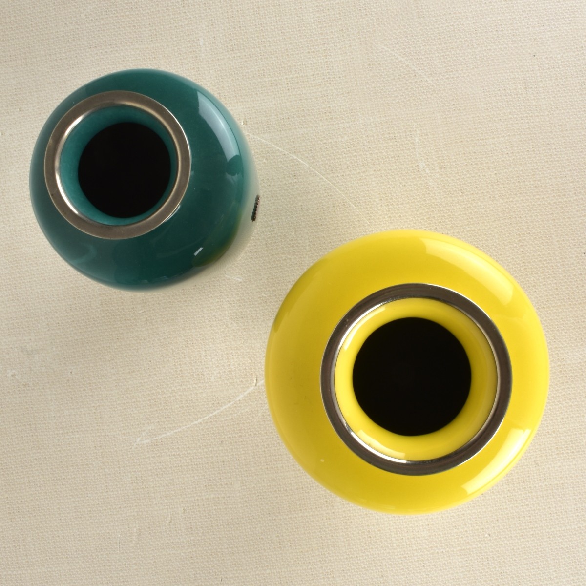 Two (2) Japanese Wireless Cloisonne Vases