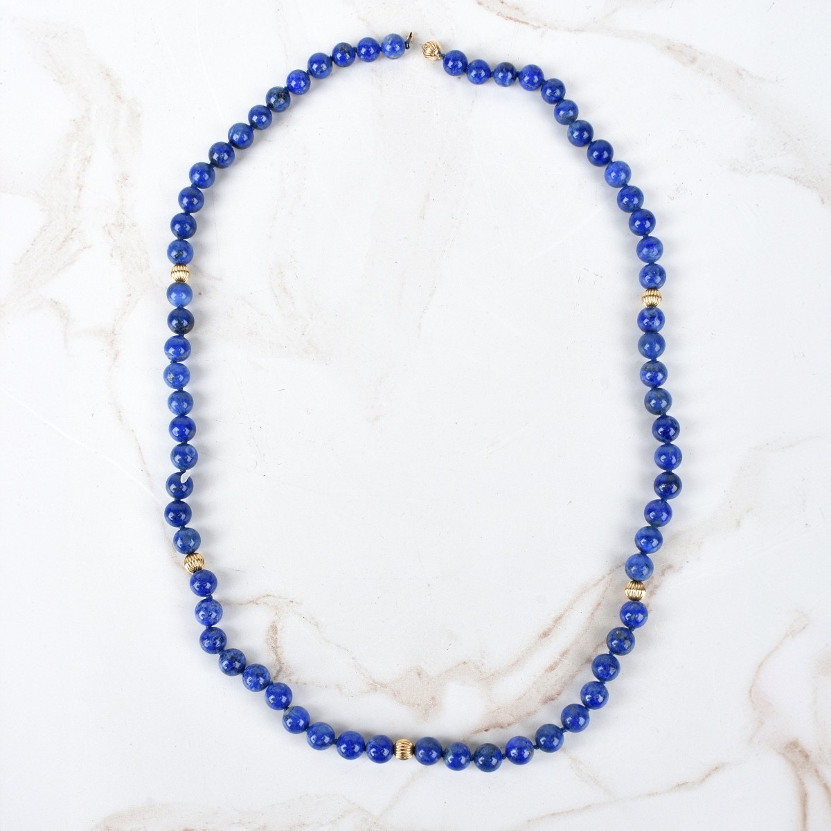 Lapis and 14K Necklace and Earrings