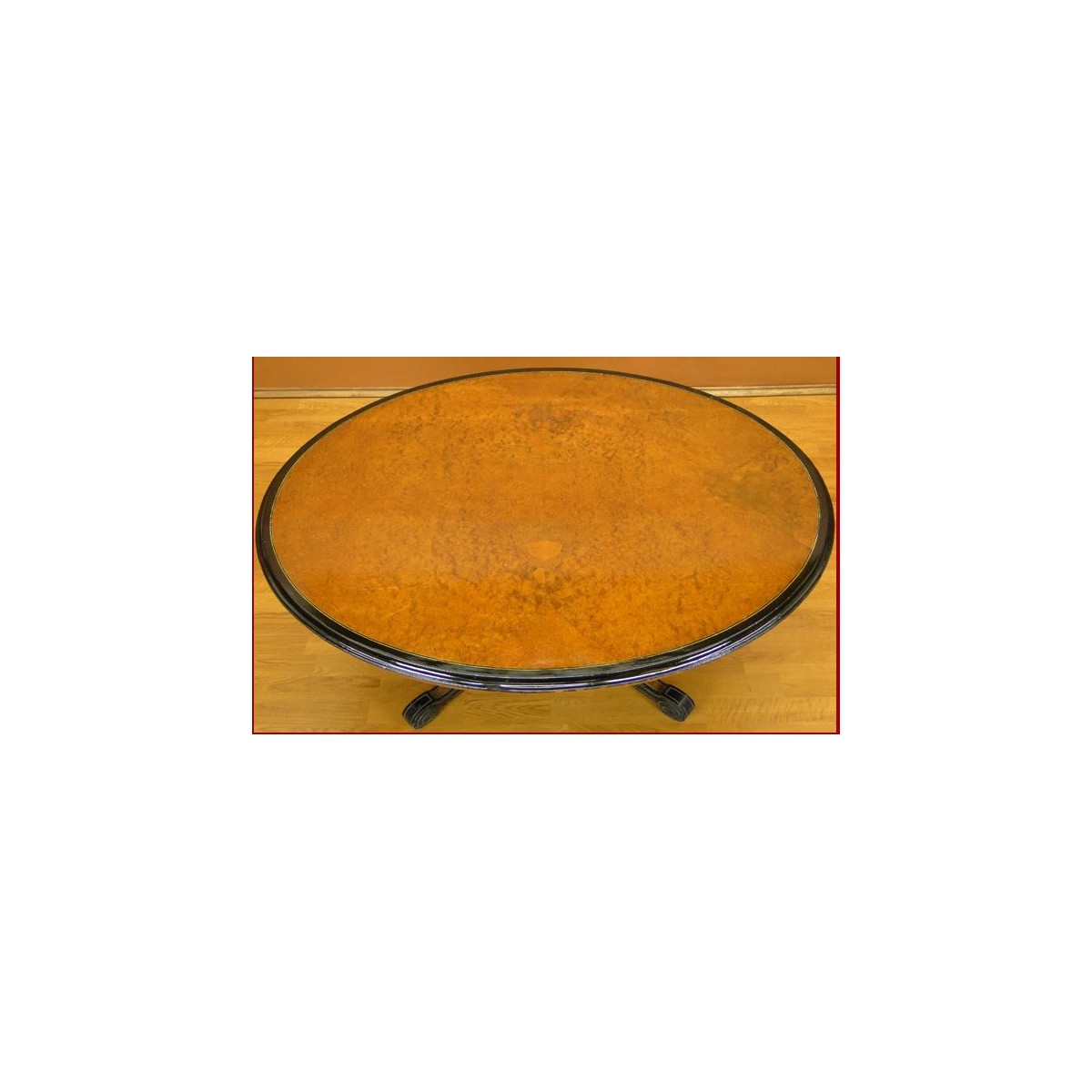 19C English Oval Burlwood Loo Table