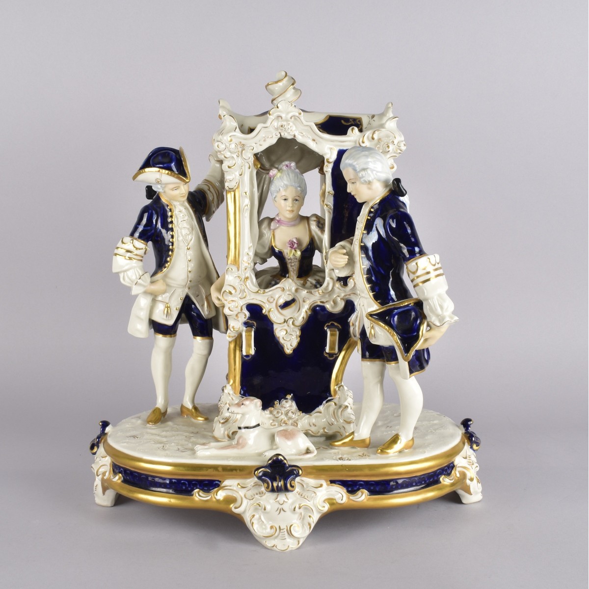 Royal Dux Rococo Carriage Sedan