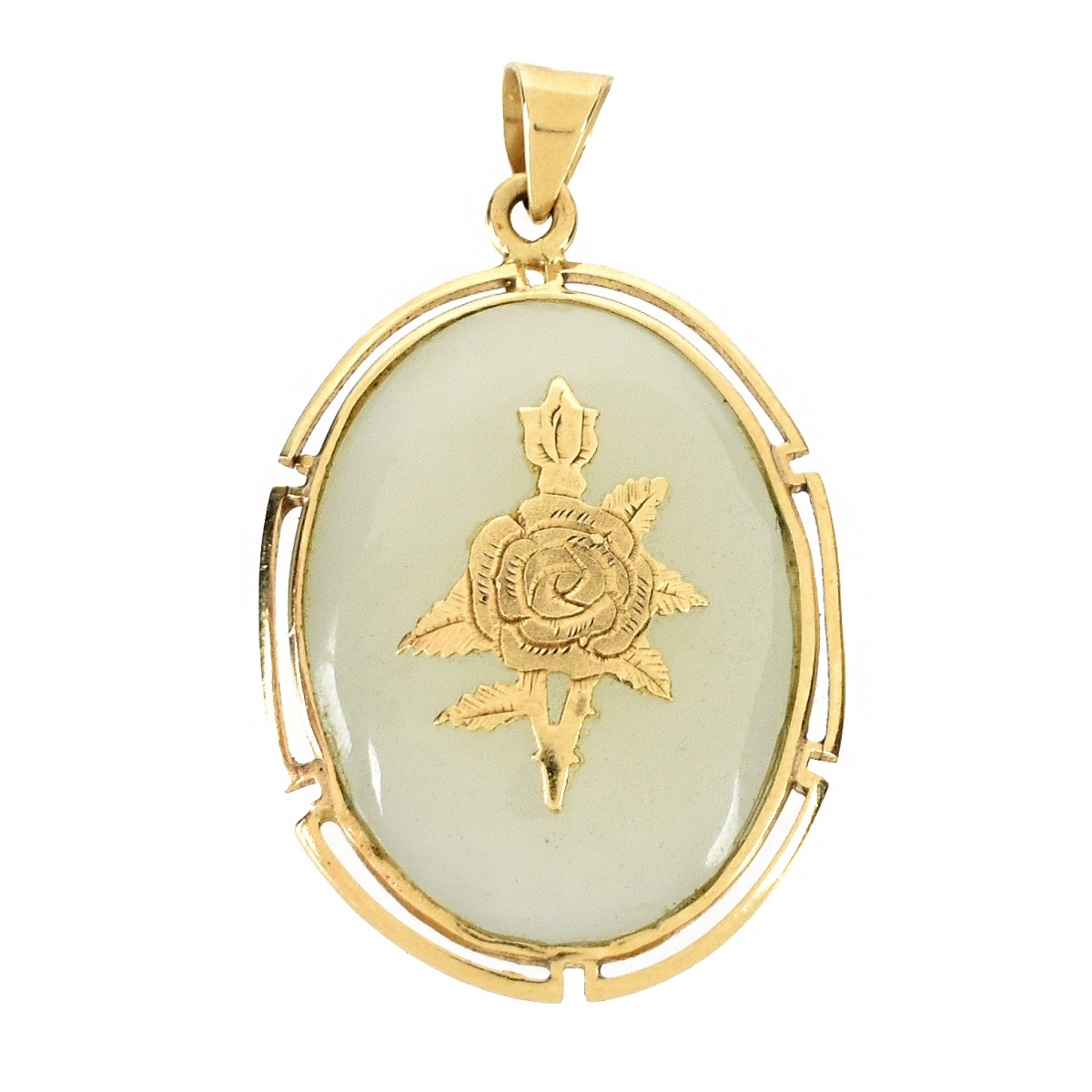 Jade and 14K Pendant