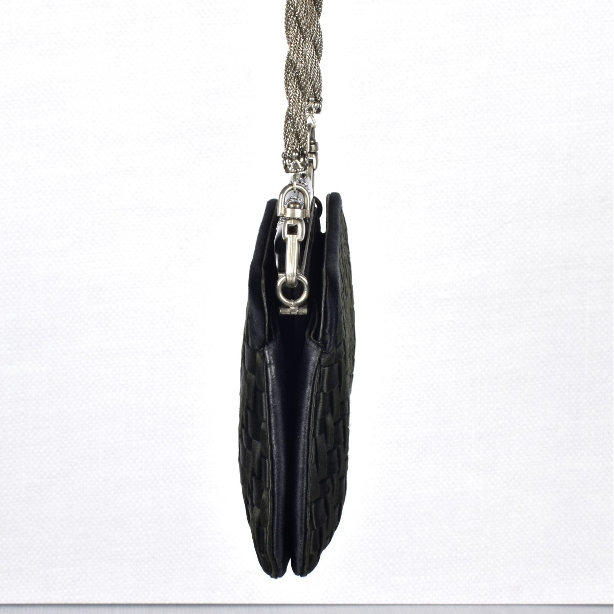 Judith Leiber Swarvoski & Black Satin Shoulder Bag