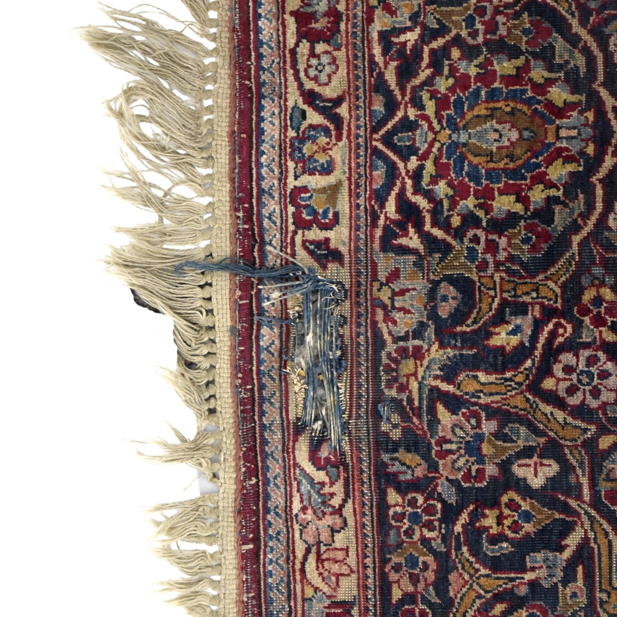 Antique Persian Kashan Silk Rug